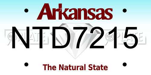 NTD7215 Arkansas License Plate