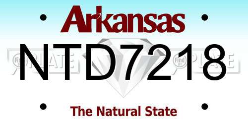 NTD7218 Arkansas License Plate