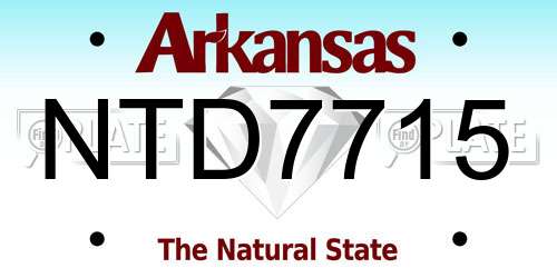NTD7715 Arkansas License Plate