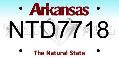 NTD7718 Arkansas License Plate