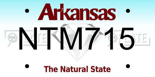 NTM715 Arkansas License Plate