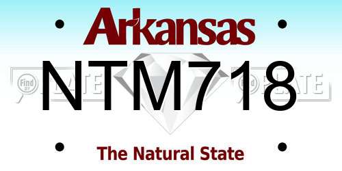 NTM718 Arkansas License Plate