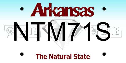 NTM71S Arkansas License Plate