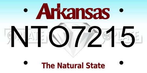 NTO7215 Arkansas License Plate