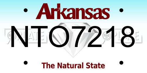 NTO7218 Arkansas License Plate