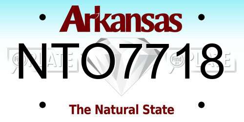 NTO7718 Arkansas License Plate