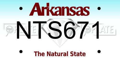 NTS671 Arkansas License Plate