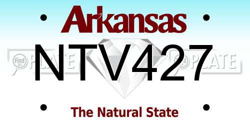 NTV427 Arkansas License Plate