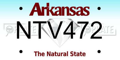 NTV472 Arkansas License Plate