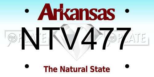 NTV477 Arkansas License Plate
