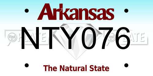 NTY076 Arkansas License Plate