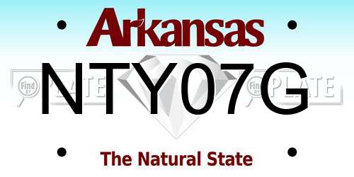 NTY07G Arkansas License Plate