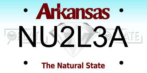 NU2L3A Arkansas License Plate