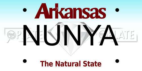 NUNYA Arkansas License Plate