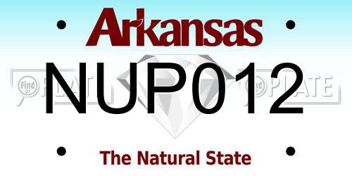 NUP012 Arkansas License Plate