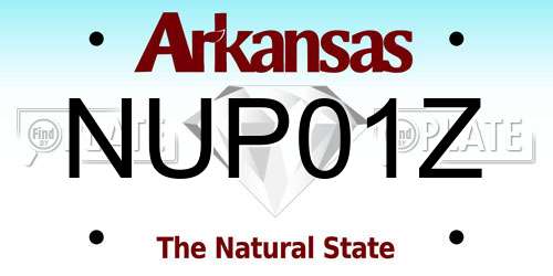 NUP01Z Arkansas License Plate