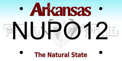 NUPO12 Arkansas License Plate