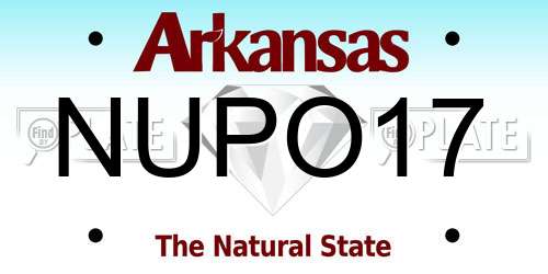 NUPO17 Arkansas License Plate