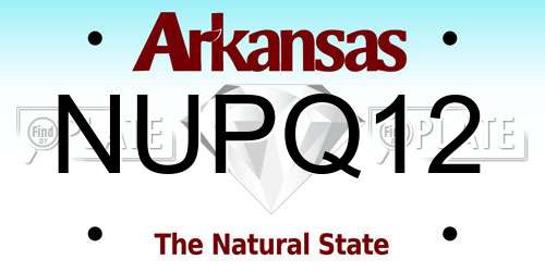 NUPQ12 Arkansas License Plate