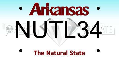 NUTL34 Arkansas License Plate