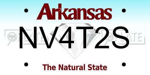 NV4T2S Arkansas License Plate