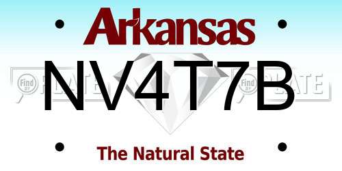 NV4T7B Arkansas License Plate