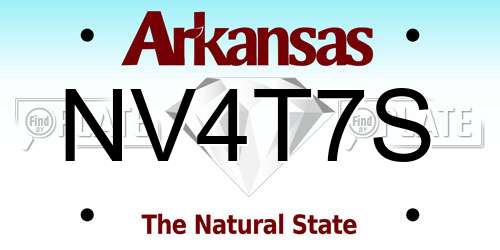 NV4T7S Arkansas License Plate