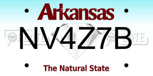 NV4Z7B Arkansas License Plate