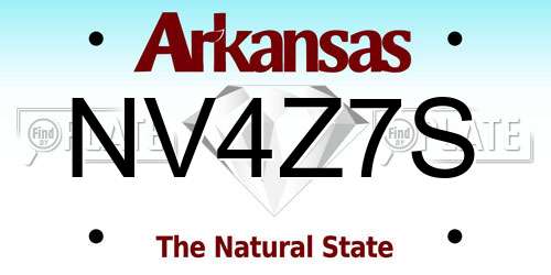 NV4Z7S Arkansas License Plate