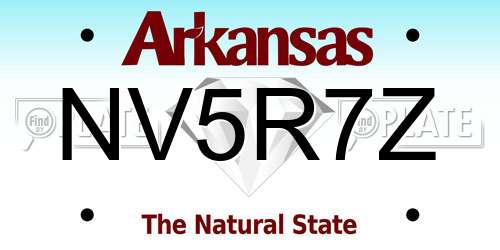 NV5R7Z Arkansas License Plate