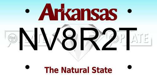 NV8R2T Arkansas License Plate