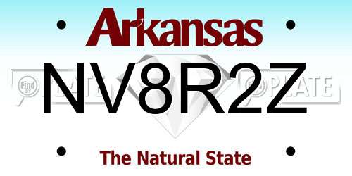 NV8R2Z Arkansas License Plate