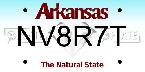 NV8R7T Arkansas License Plate