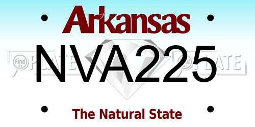 NVA225 Arkansas License Plate