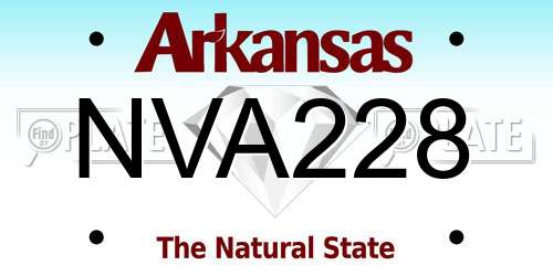 NVA228 Arkansas License Plate