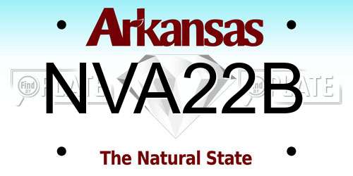 NVA22B Arkansas License Plate