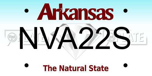 NVA22S Arkansas License Plate