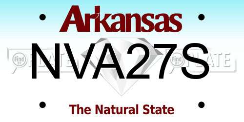 NVA27S Arkansas License Plate