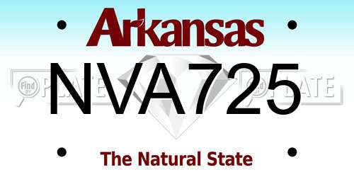 NVA725 Arkansas License Plate