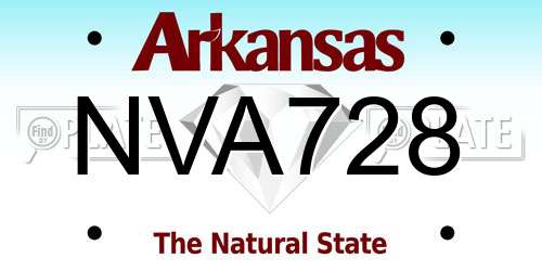 NVA728 Arkansas License Plate