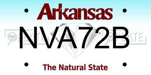 NVA72B Arkansas License Plate