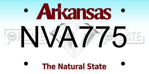 NVA775 Arkansas License Plate