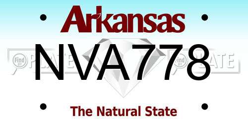 NVA778 Arkansas License Plate