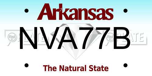 NVA77B Arkansas License Plate