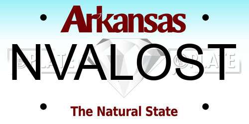 NVALOST Arkansas License Plate