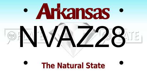 NVAZ28 Arkansas License Plate