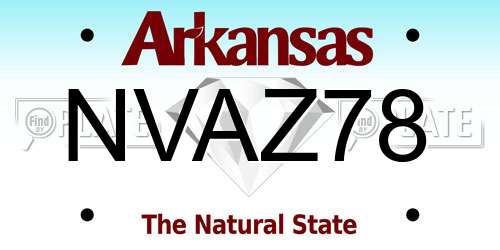 NVAZ78 Arkansas License Plate