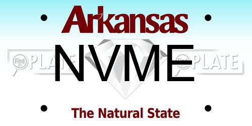 NVME Arkansas License Plate