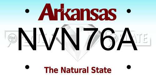 NVN76A Arkansas License Plate