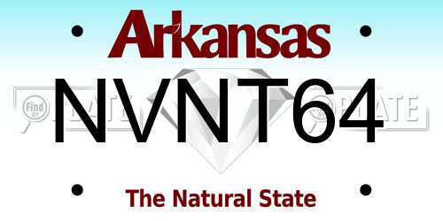 NVNT64 Arkansas License Plate